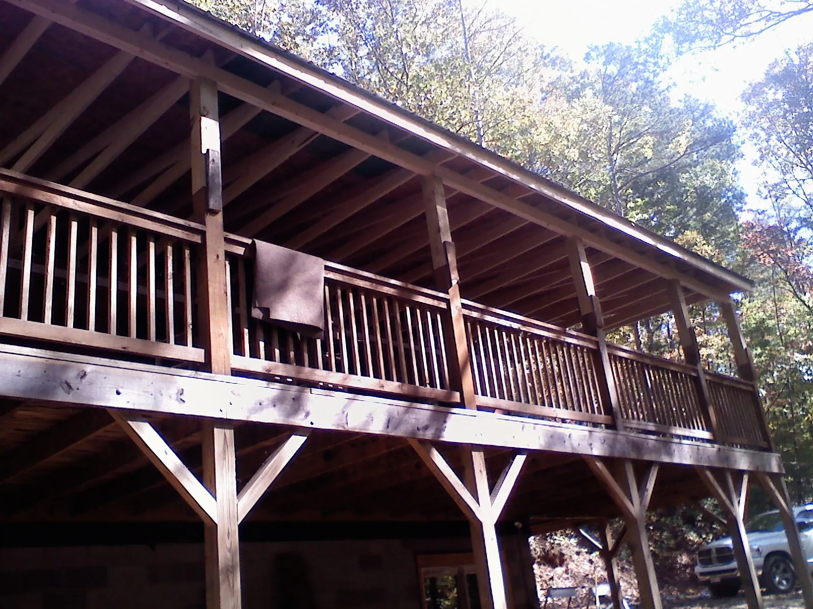 Timber framing under a new elevated porch and deck — Roof Leak Repair in Alviso by Roofing Brothers